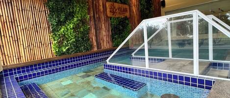 Indoor pool, seasonal outdoor pool