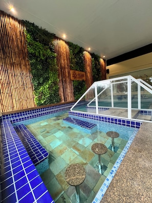 Indoor pool, seasonal outdoor pool