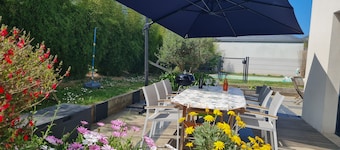 Piscine chauffée • maison 8 pers • 500m de la plage