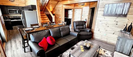 Smart TV, fireplace, video games