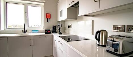 Deluxe Apartment, 2 Bedrooms, Balcony, City View | Private kitchen