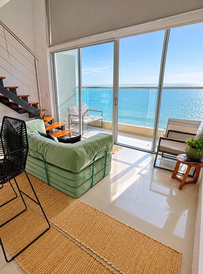 Living area - Sky Duplex Floor 34 - Oceanfront - Cartagena | Rooftop Pool (Cartagena de Indias)