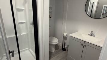 Habitación económica doble, vistas al río | Baño | Jabón, champú y papel higiénico