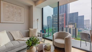 Apartamento Premium, balcón | Zona de estar