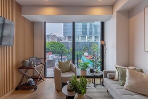 Premium Apartment, Balcony, City View | Living area - Capitalia El Angel (Mexico City)