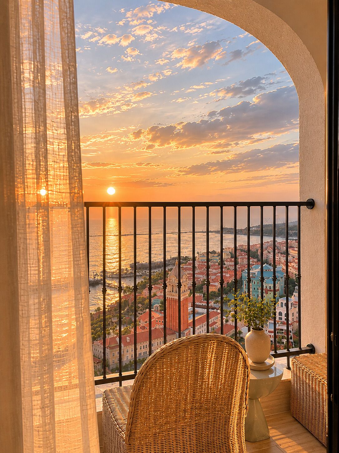 Suite – junior, balkong, strandutsikt | Terrasse/patio