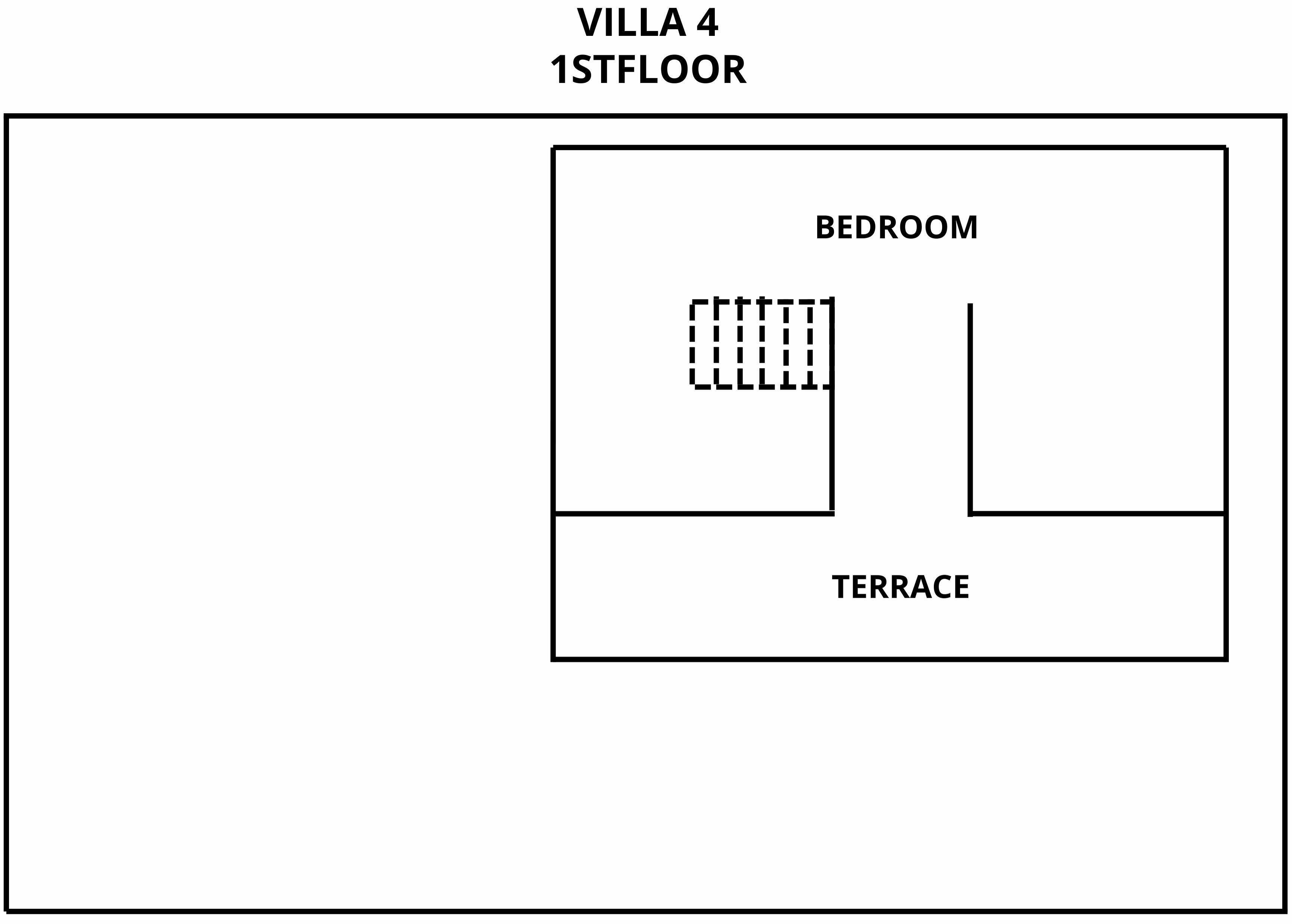 A 1st floor layout of Villa 4 with a bedroom and terrace.