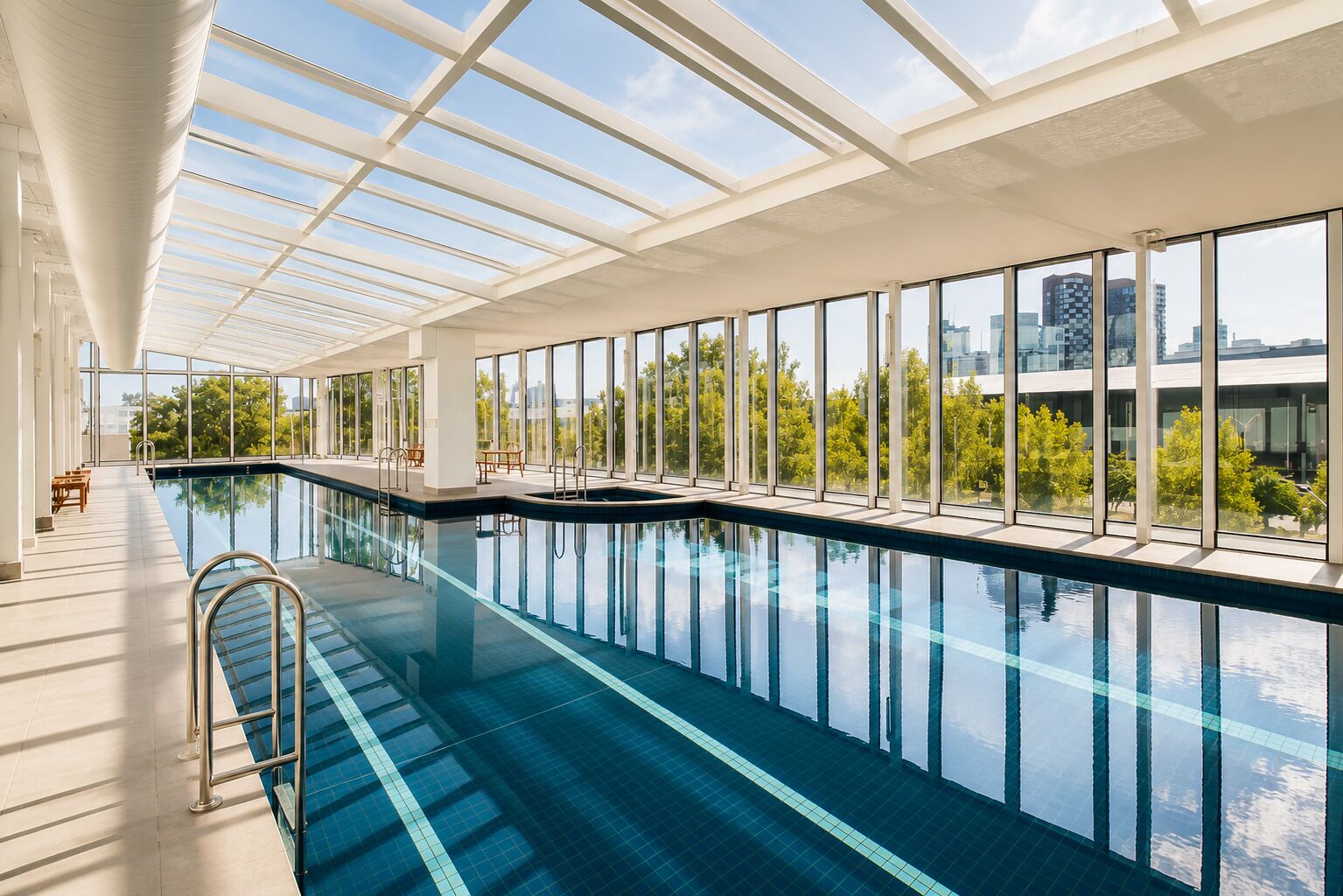 Indoor pool, a heated pool
