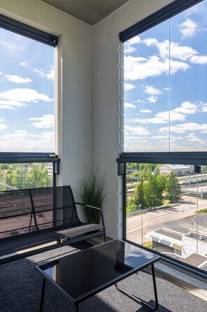 Comfort Apartment, City View | Balcony - Top floor 1BR Apt with Balcony & AirCon (Lahti)