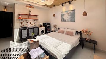 Double Room | Desk, blackout drapes, iron/ironing board, free WiFi