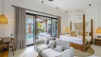 Luxury Villa, Pool View | Egyptian cotton sheets, premium bedding, in-room safe