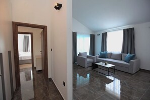 Luxury Apartment, 3 Bedrooms, Air conditioning, Sea View | Living area - Deluxe Seaside Villa PIA Second Floor (Okrug Gornji)