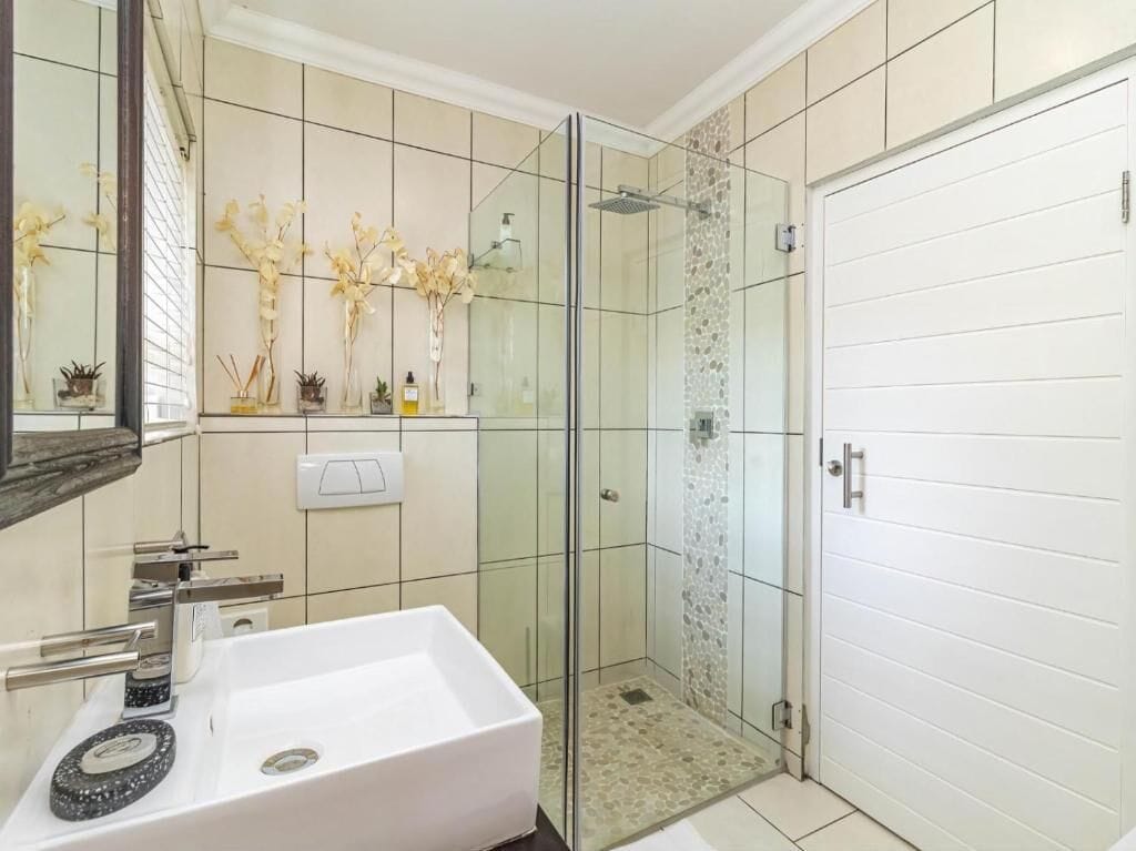 Luxury Double Room, Patio | Bathroom | Shower, towels, soap, toilet paper