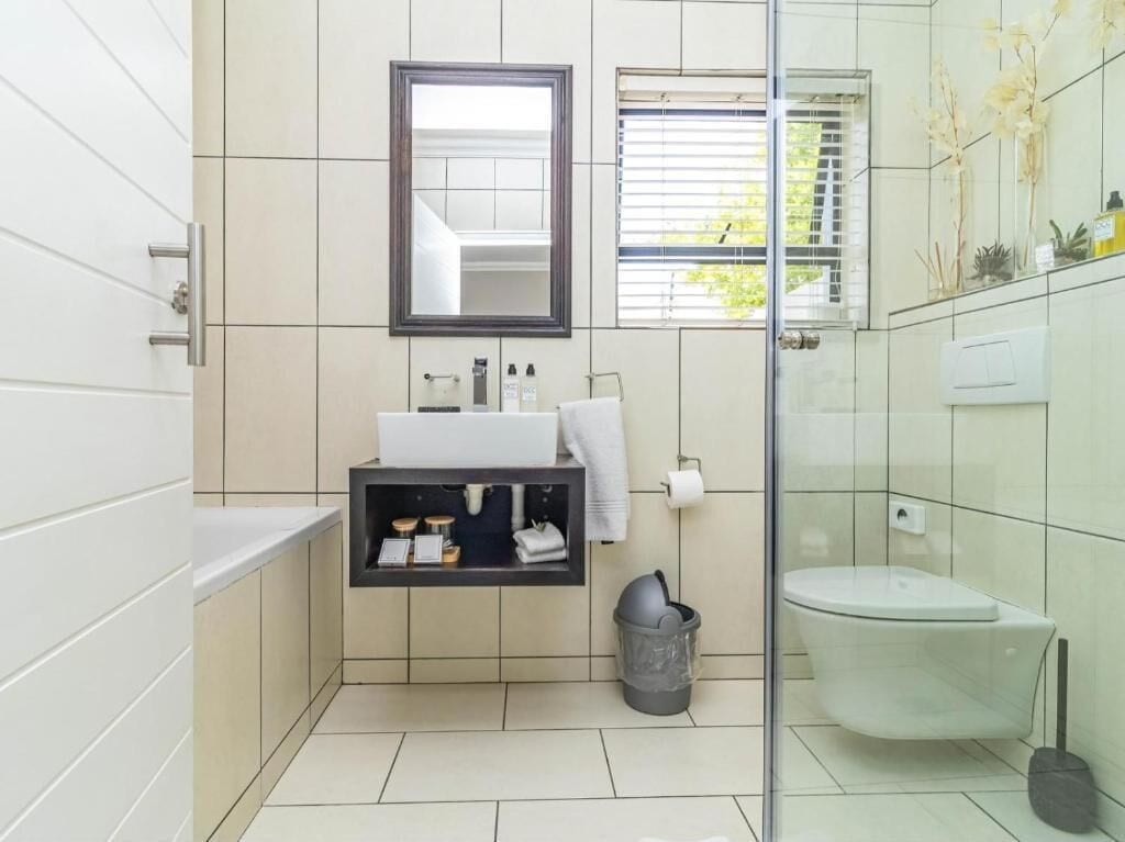 Luxury Double Room, Patio | Bathroom | Shower, towels, soap, toilet paper