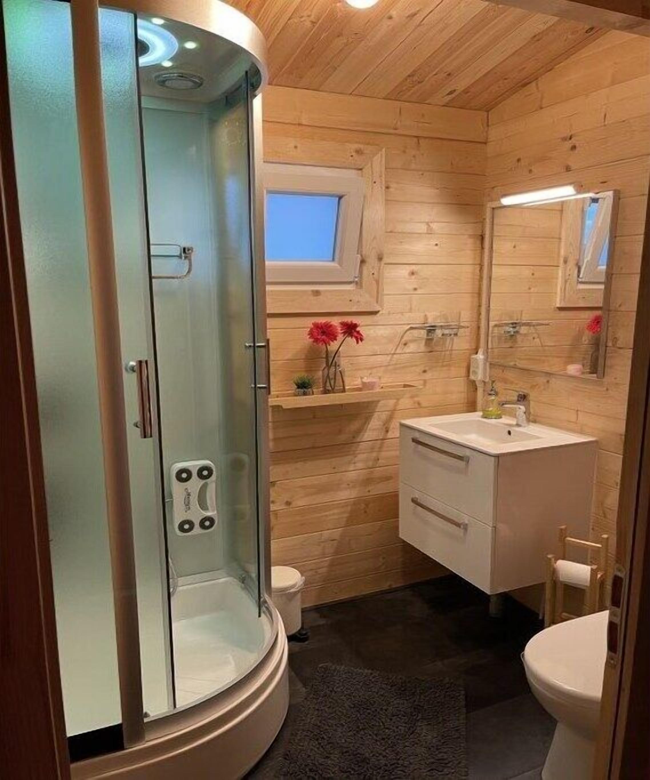 Shower, hair dryer