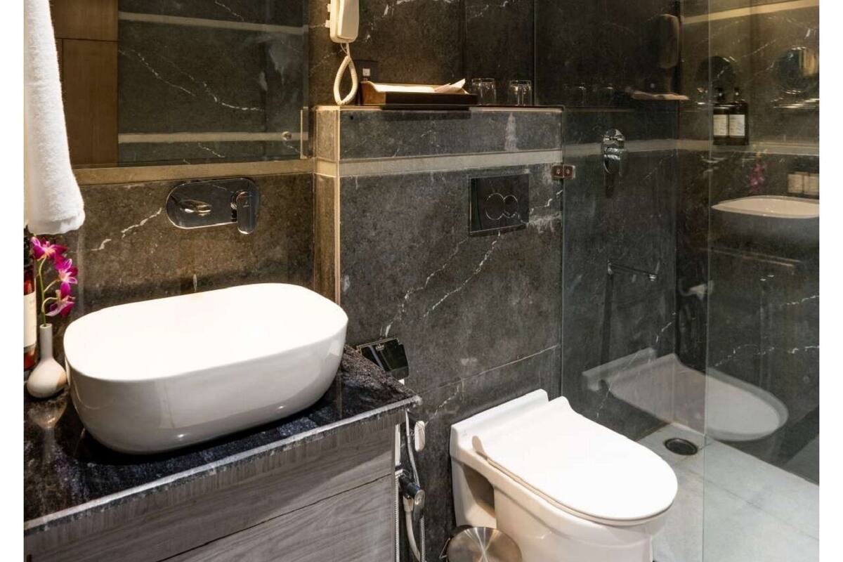 Ducha, artículos de higiene personal de diseño y secador de pelo