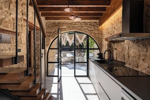 Coffee/tea maker, fridge, microwave, oven - Lido Old Town Villa with Private Pool (Old Town Rhodes)
