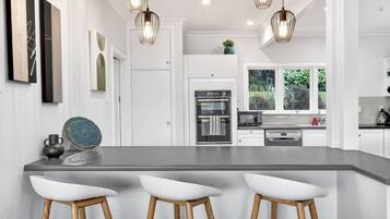 Fridge, microwave, dishwasher, toaster