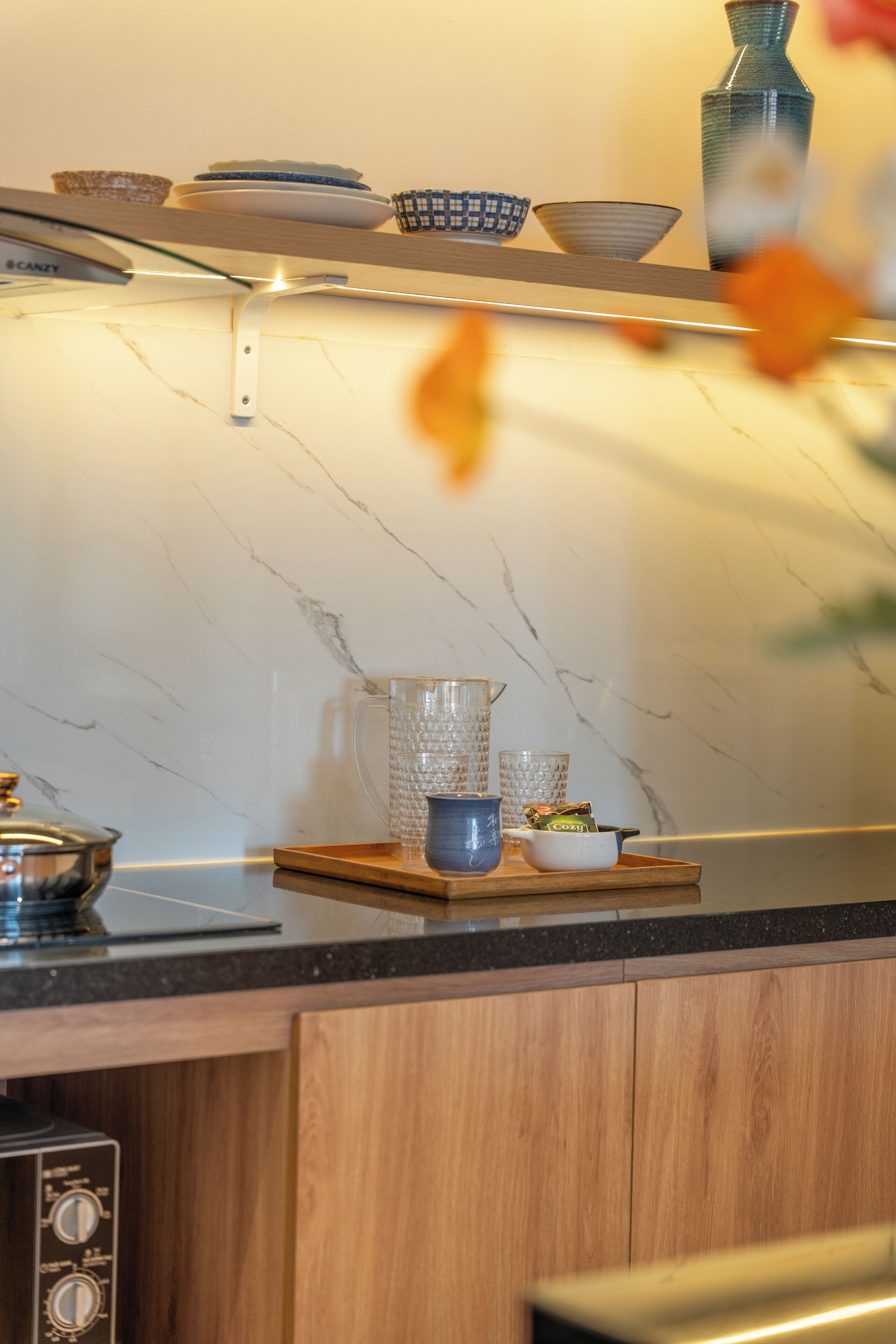 Studio Deluxe, quang cảnh thành phố | Bếp riêng | Lò vi sóng 