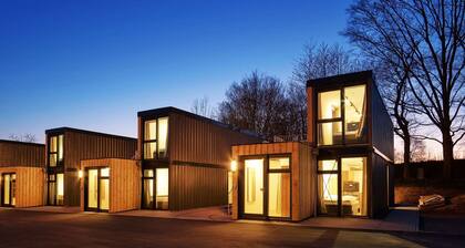 Modern overseas container converted into a tiny house