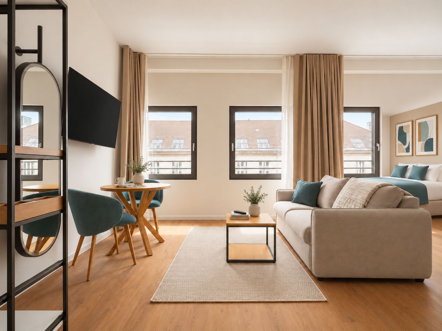 Comfort Suite with sofa bed | Escritorio, espacio para trabajar con un portátil, cortinas opacas