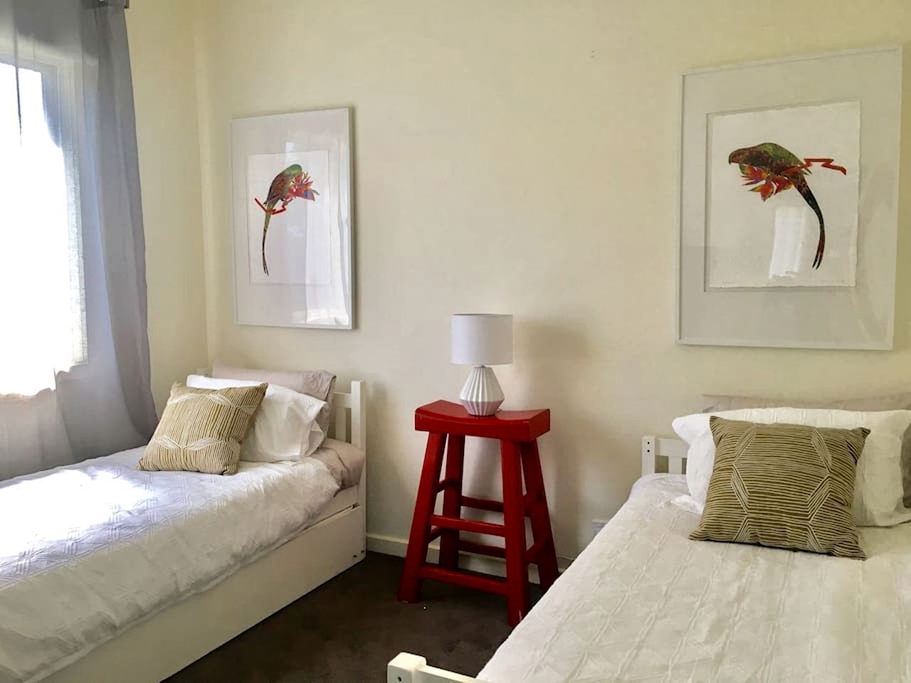 2 bedrooms, iron/ironing board, travel cot, bed sheets