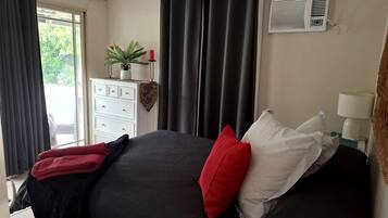 1 bedroom, travel crib, WiFi, bed sheets