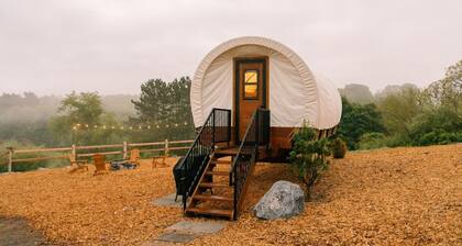 Unique Covered Wagon Tiny Home | Beautiful Sunrises - Fire Pit - Grill - Stargazing - Glamping