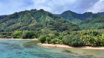 Private beach, white sand