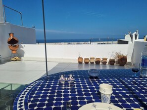 Outdoor dining - Tangier medina Riad Sea view and Spain (Tanger)