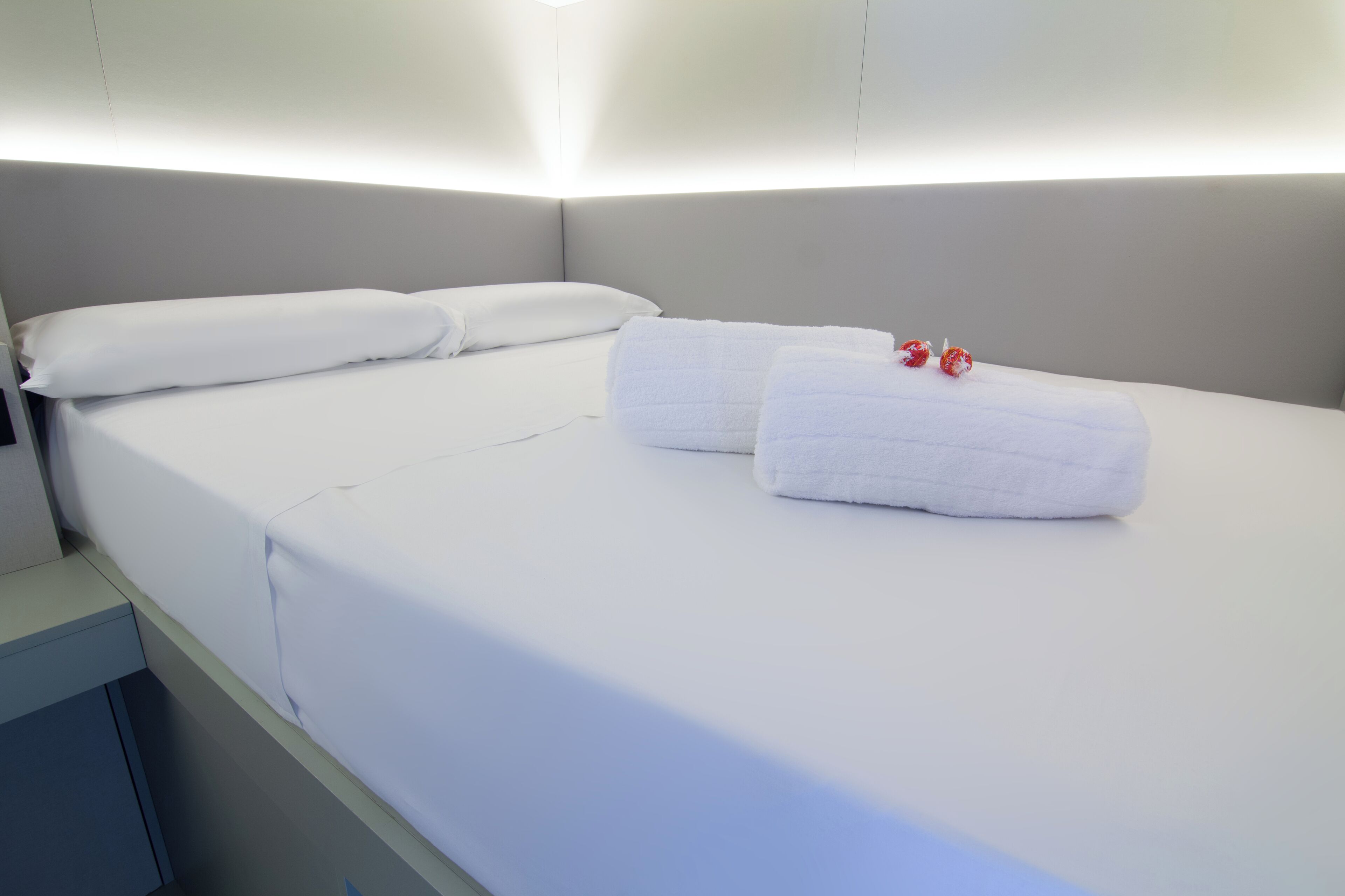 Upper Private Capsule with large bed | Laptop workspace, free WiFi, bed sheets