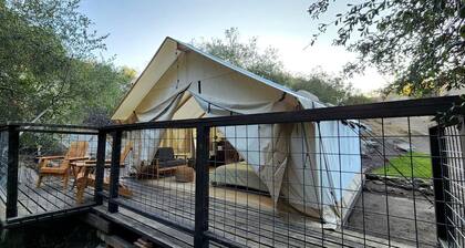 Incredible Modern Tented Cabin with Tiny Deck Surrounded by Nature in California