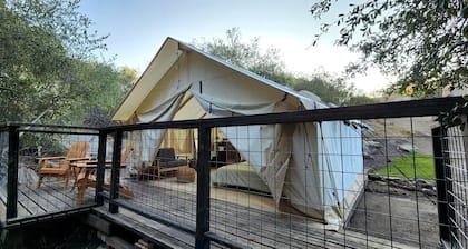 Incredible Modern Tented Cabin with Tiny Deck Surrounded by Nature in California