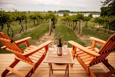 Rustic Vineyard Glamping Tent with Wine Tastings near Lakes and Trails in Currie, Minnesota