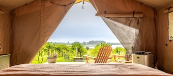Rustic Vineyard Glamping Tent with Wine Tastings near Lakes and Trails in Currie, Minnesota