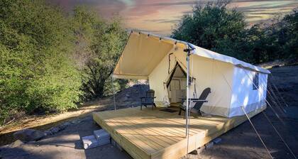 Secluded Mountain Wall Tent with Scenic Valley Views near Palomar Mountain, CA