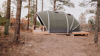 Cozy Family Glamping Escape with Heritage Orchard near Mountainair in Torreon, New Mexico