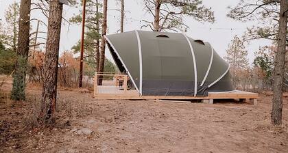 Cozy Family Glamping Escape with Heritage Orchard near Mountainair in Torreon, New Mexico