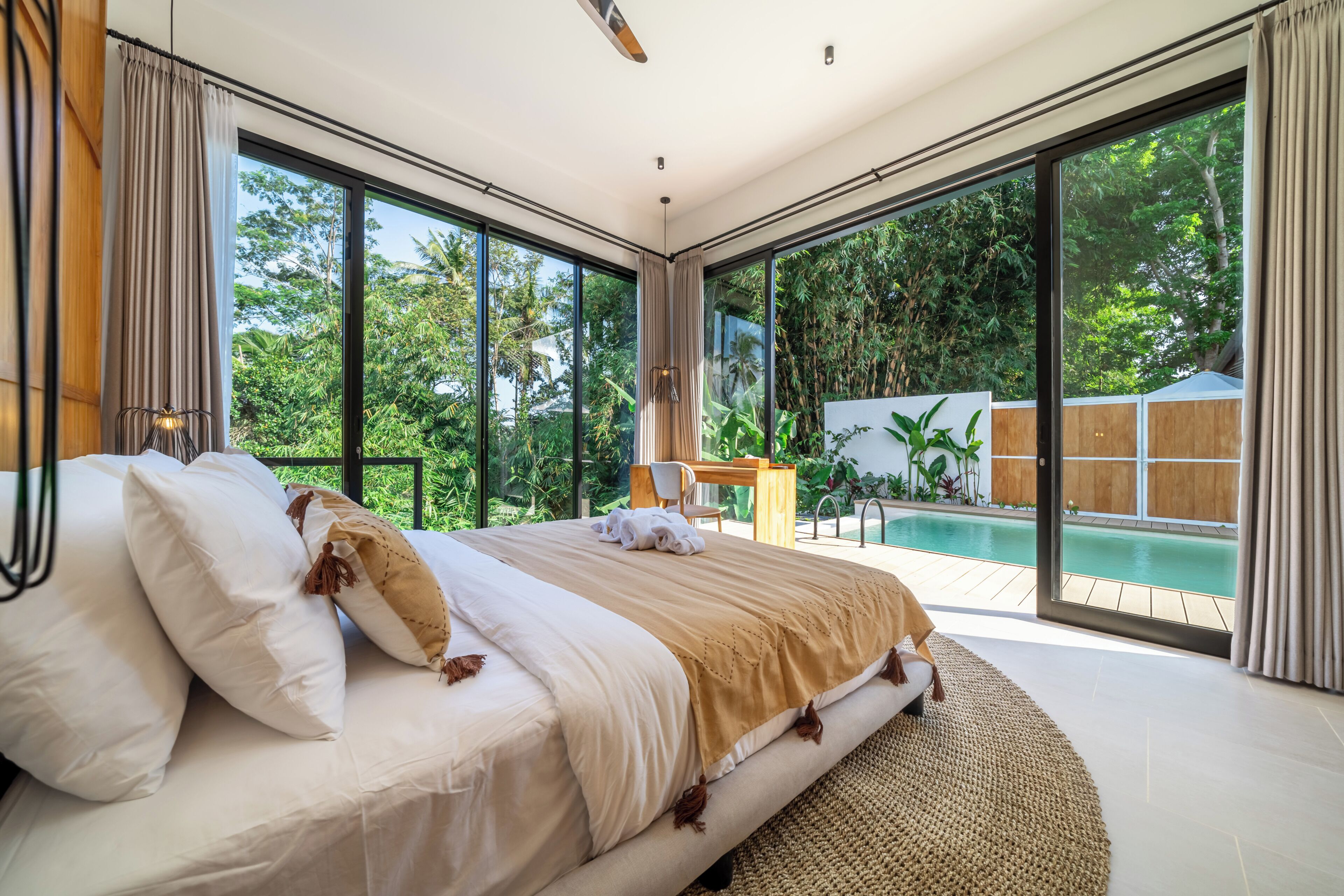 Luxury Villa, Pool View | Egyptian cotton sheets, premium bedding, in-room safe, blackout drapes