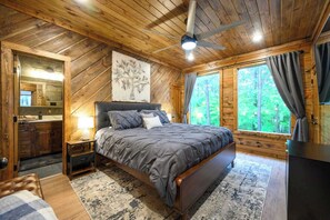 Cabin, Multiple Beds, Mountain View (Happy Heart Hideaway) | 3 bedrooms, individually decorated, individually furnished, bed sheets