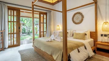 Luxury Villa, Pool View | Egyptian cotton sheets, premium bedding, in-room safe