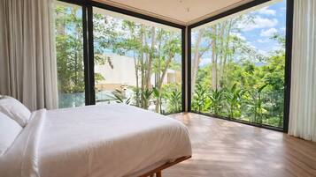 Villa de lujo, 3 habitaciones, alberca privada | Sábanas de algodón egipcio y ropa de cama de alta calidad