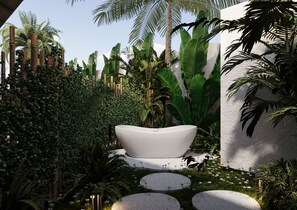 Luxe villa, uitzicht op zwembad | Terrein van de accommodatie