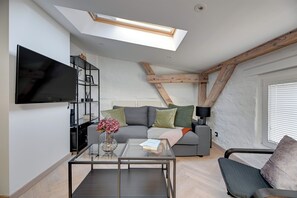 Economy Studio Suite, City View | Living area - Lion Apartments - Santorini Studio (Gdańsk)