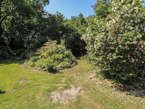A garden with a variety of plants and a clear path. - Brookview Kingfisher (Haverfordwest)