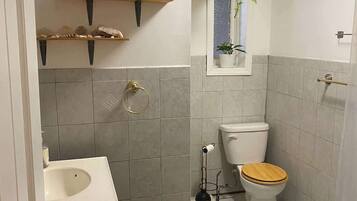 Ducha, secador de pelo, toallas y champú