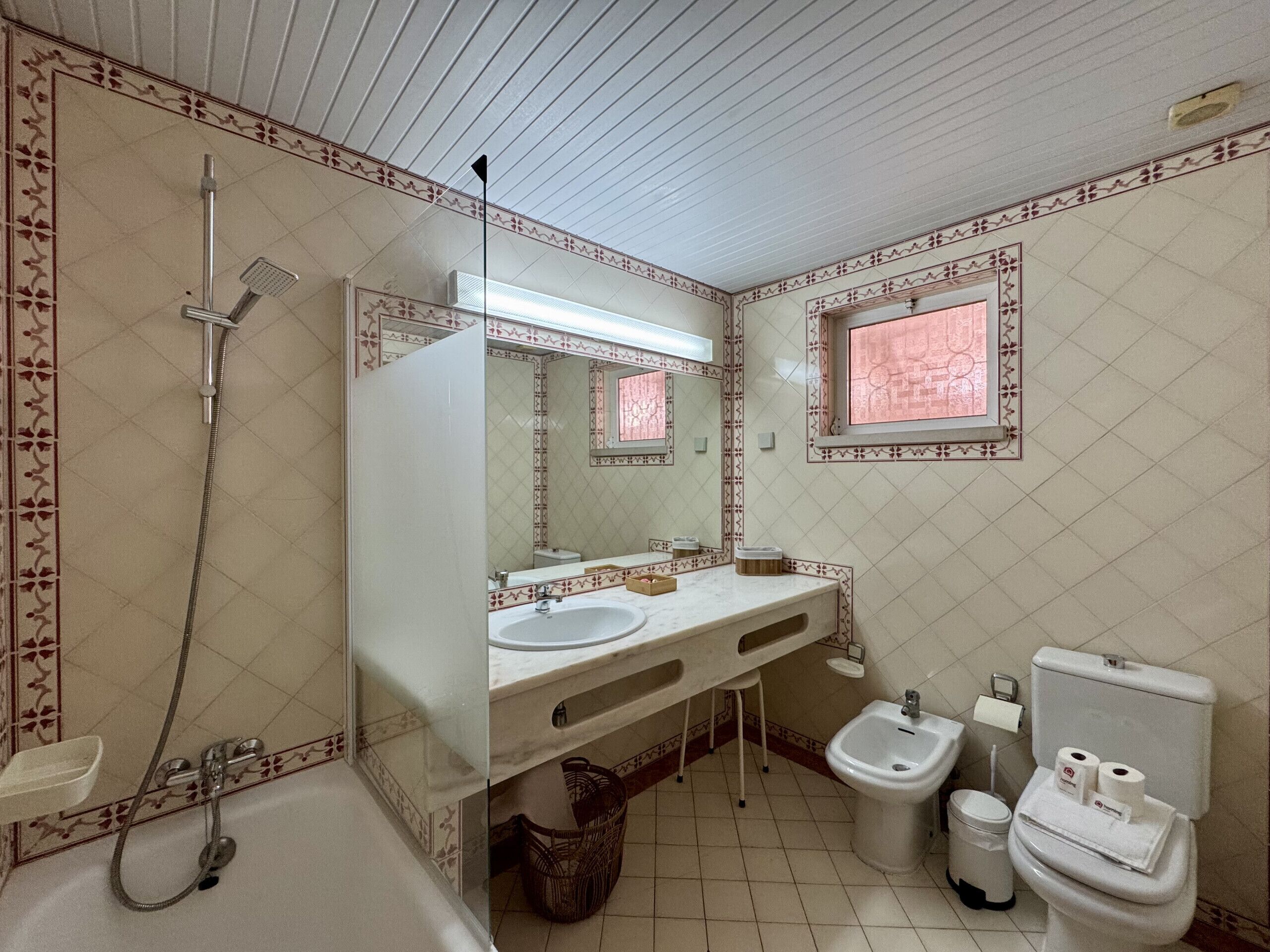 Hair dryer, towels