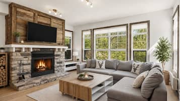 TV, fireplace, stereo