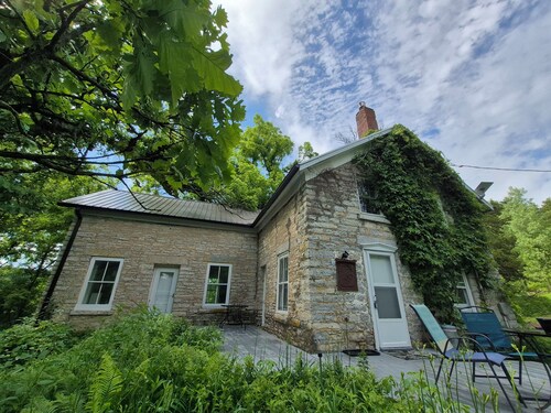Secluded 1860 Stone House recently remodeled on the Upper Iowa River by Bluffton
