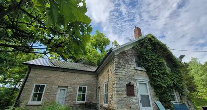 Secluded 1860 Stone House recently remodeled on the Upper Iowa River by Bluffton